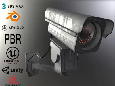 CCTV Exterior Surveillance Camera Free low-poly 3D model