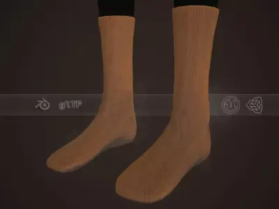 Brown Socks Style 3 Low-poly 3D model
