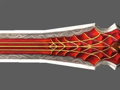 synthetic heavy sword Low-poly 3D model