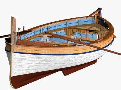 Fishing Motor Boat - Spanish Low-poly 3D model