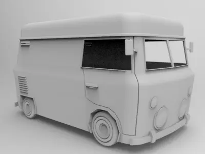 Mini van  Low-poly 3D model