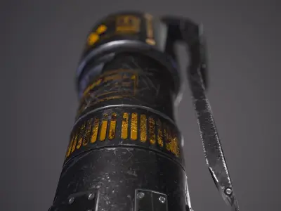 3D Low Poly FlashBomb flashlight Low-poly 3D model