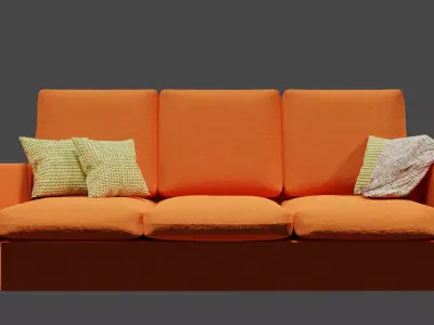 A modern sofa set Free low-poly 3D model