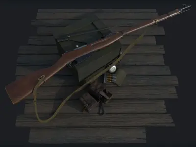 Mosin Nagant M1891-30 PBR and Game-Ready Low-poly 3D model