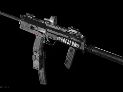 PBR MP7 A1 Low-poly 3D model