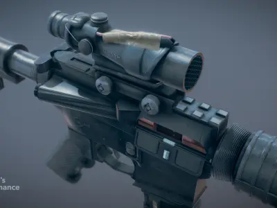 AR-15 Low-poly 3D model