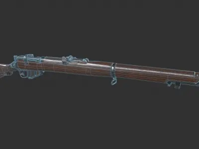 Lee Enfield MkIII Rifle Low-poly 3D model