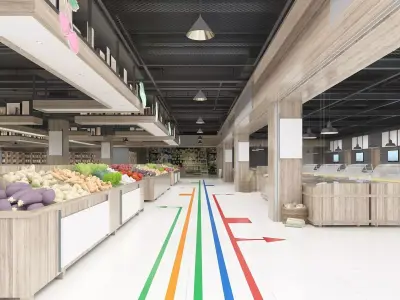 Grocery Supermarket 3D model