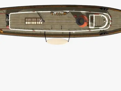 Hercules Tug Ship - 1907 Low-poly 3D model