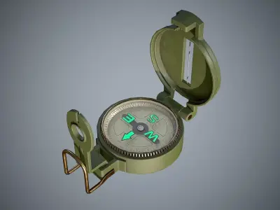 Compass military Low-poly 3D model