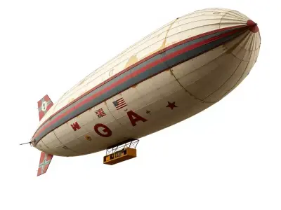 Vintage Airship model pack Low-poly 3D model
