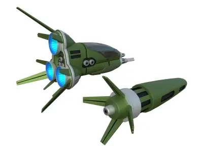 Fighter Pod Low-poly 3D model