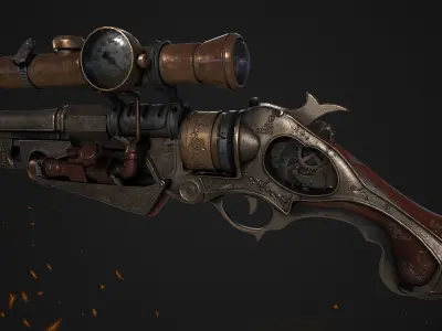 Gun low poly 3d model sniper rifle from star wars force awakens 3D model