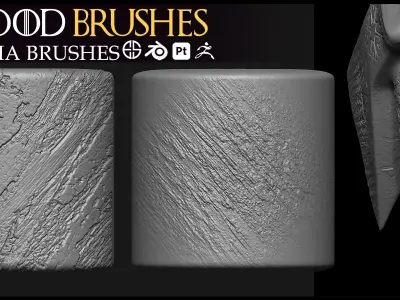 74 Brush-Wood-Blender Brush-Alpha Pack- Wood Alpha Brushes-Vol 2 Texture