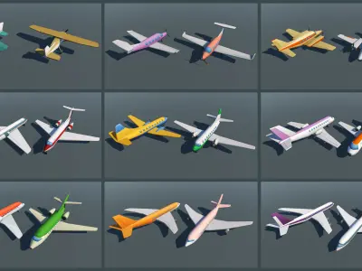 Mobile Airport Low-poly 3D model