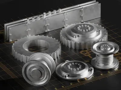 Robot vehicle kitbash Low-poly 3D model