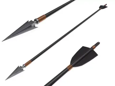 plastic arrow with metal end 3D model