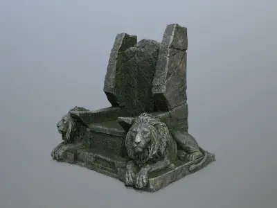 Lion Throne Low-poly 3D model