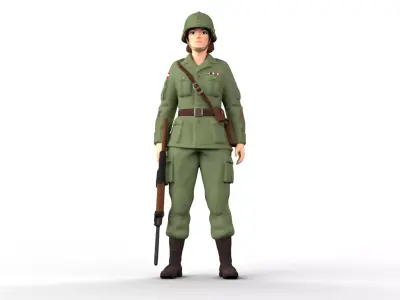 Female Toy Soldier 3D model