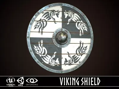Viking Shield 30 Low-poly 3D model