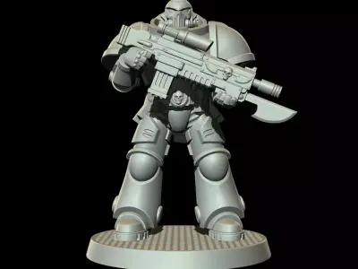 Sci-Fi Heavy Trooper STL Modular Power Armor 32mm Miniature V5 3D print model