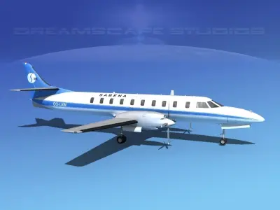 Swearingen SA226 Metroliner Sabena 3D model