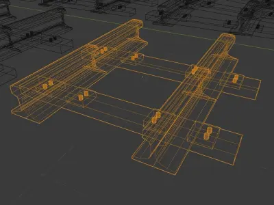 Complete Rail Set Free low-poly 3D model