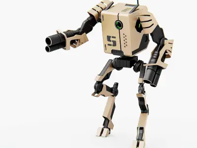 MILITARY DROID K-800 Rigged for Unreal Engine - Unity - MIXAMO 3D model