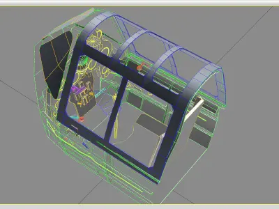 Cockpit Macchi MC205 V  WWII Aircraft Low-poly 3D model