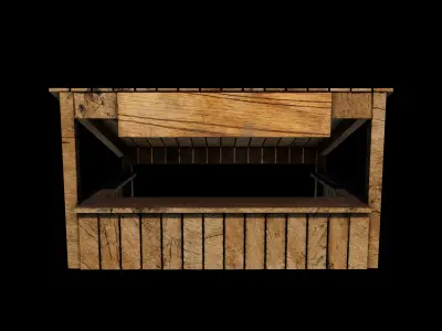 wooden store 3D model