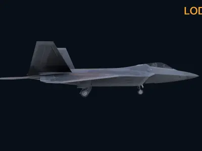 Asset - Army - Aircraft F22 Low-poly 3D model