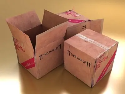 Photoreal Cardboard Box 2 3D model