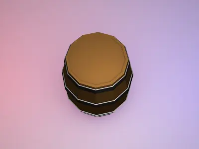 Low-poly Wooden Barrel Free low-poly 3D model