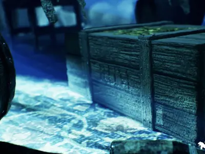 Underwater Sunken Ship Environment Low-poly 3D model