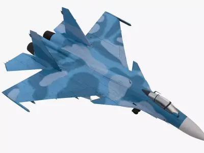 Su-33 Flanker Low-poly 3D model