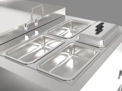 Stainless Steel Cooking Cart 3D model