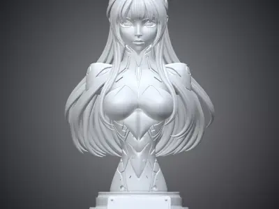 Cybernetic Pilot Girl Bust PM-280 3D print model