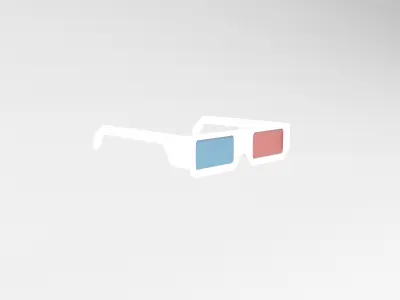 Cartoon 3D Glasses v1 001 Low-poly 3D model