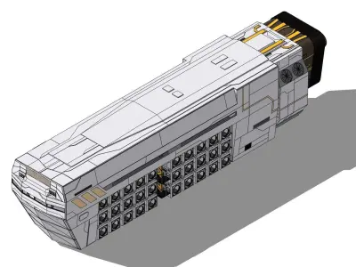 Sci-Fi Airship Futuristic Flying Ship Barge 002 3D model