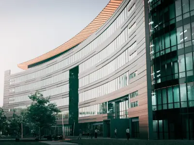 Glass Office Building - Day and Night 3D model