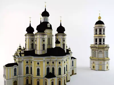 Vladimirs Cathedral St Petersburg Low-poly 3D model