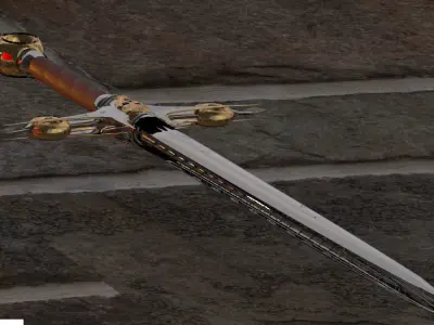 Rigged Dark Sword II Low-poly 3D model