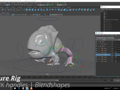 Frog Creature Low-poly 3D model