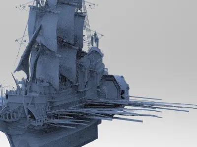 2 Airship Designs Scifi and Queens 3D model