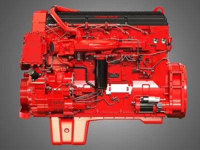 ISX15 Heavy Duty Truck Engine - 6 Cylinder Diesel Engine 3D model