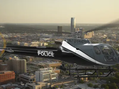 AS-350 Oklahoma City Police Animated Low-poly 3D model
