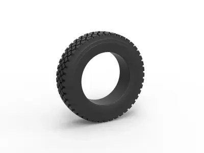 Semi truck tire 7 Scale 1 to 25 3D print model