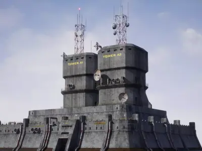 Fortress Modular Game Environment Low-poly 3D model