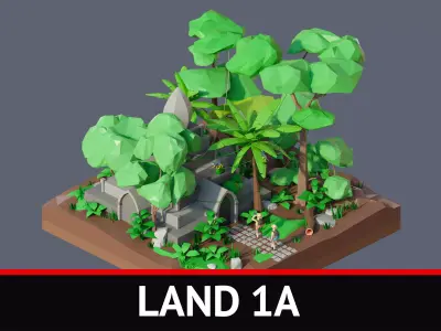 land 1A Low-poly 3D model