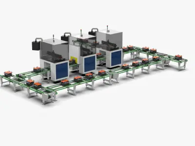 Square Shell Manual Welding and Visual Inspection Line 3D model